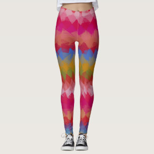 Colourful Modern Geometric Pattern #43 Leggings