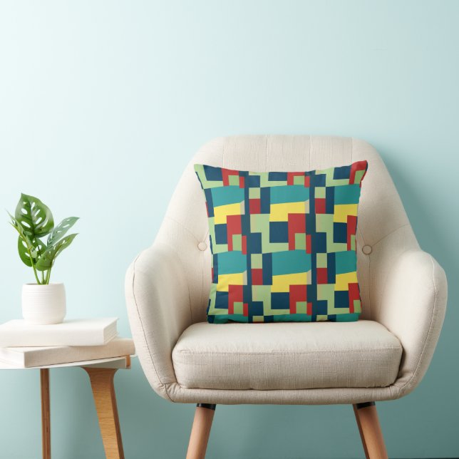 Colourful Modern Geometric Pattern Cushion (Chair)