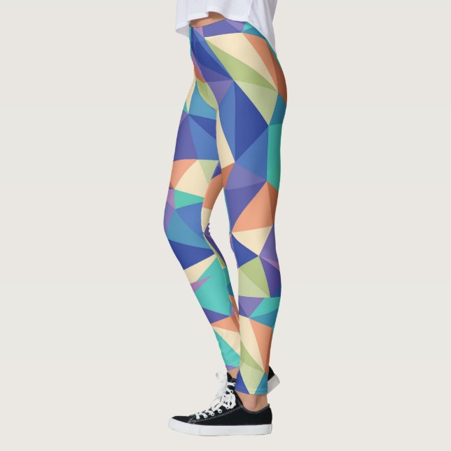 Colourful modern geometric pattern leggings (Left)