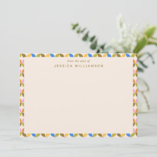 Colourful Modern Geometric Personalised Desk Of Card