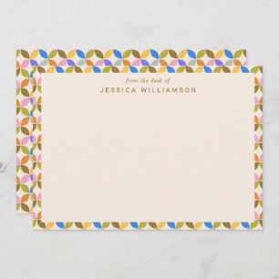Colourful Modern Geometric Personalised Desk Of Card