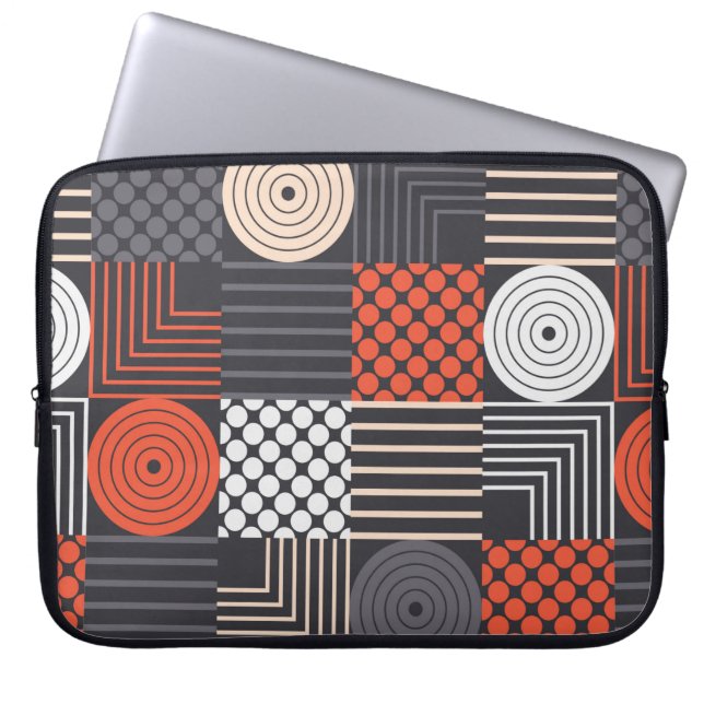 Colourful modern geometric seamless pattern laptop sleeve (Front)