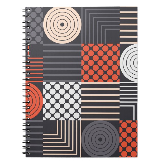 Colourful modern geometric seamless pattern notebook (Front)
