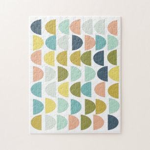 Colourful Modern Geometric Shapes Art Pattern Jigsaw Puzzle