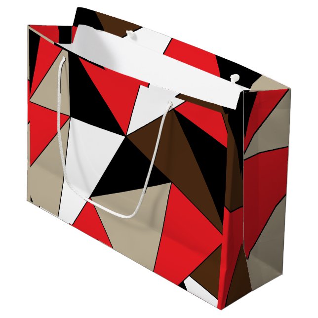 Colourful Modern Geometric Shapes Large Gift Bag (Front Angled)