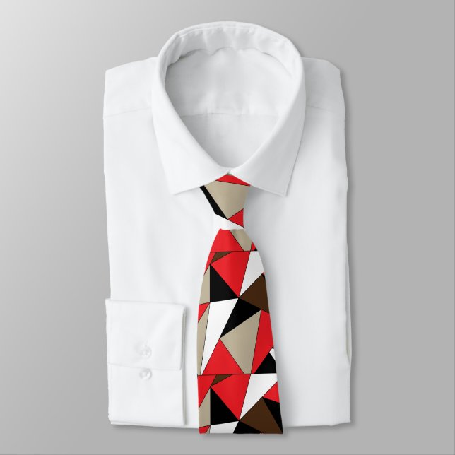 Colourful Modern Geometric Shapes Tie (Tied)