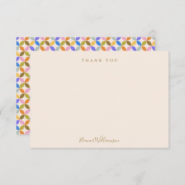 Colourful Modern Geometric Shower Personalised Thank You Card (Front/Back)
