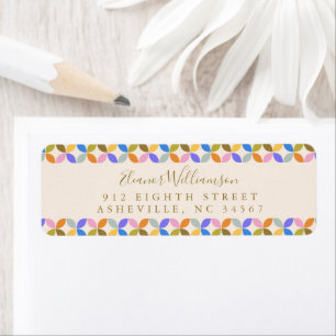 Colourful Modern Geometric Shower Return Address Label