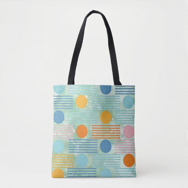 “Colourful Modern Geometric ” Tote Bag (Front)