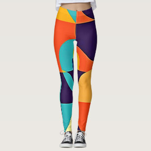 Colourful Modern Geometry Leggings