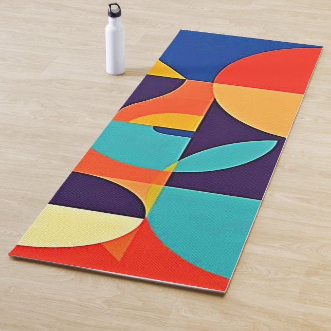 Colourful Modern Geometry Yoga Mat (In Situ)
