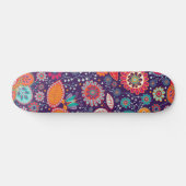 Colourful Modern Girly Floral Pattern Skateboard (Horz)
