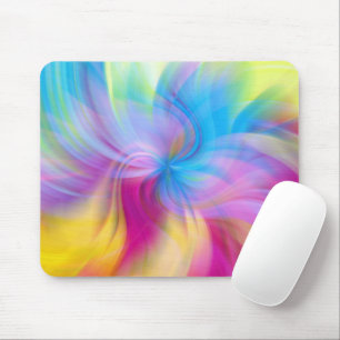 Colourful Modern Glam Pink Blue Swirl Mouse Pad