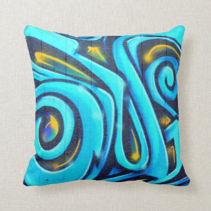 Colourful Modern Graffiti Street Art Painting Cushion
