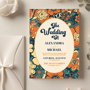 Colourful Modern Groovy Retro 70s Floral Wedding