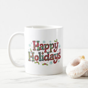 Colourful Modern Happy Holidays Coffee Mug