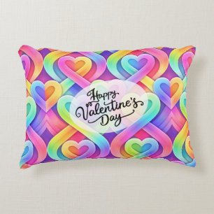 Colourful Modern Hearts Pattern Valentine’s Day Decorative Cushion