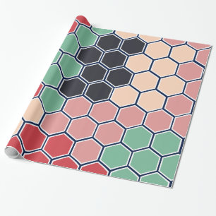 Colourful Modern Hexagons Pattern Wrapping Paper