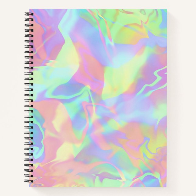 Colourful Modern Holographic Abstract  Notebook (Front)