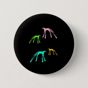 Colourful Modern Horses on Black 6 Cm Round Badge