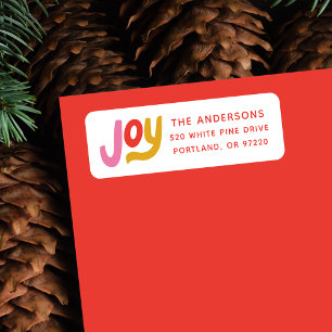 Colourful Modern Joy Holiday Return Address Label