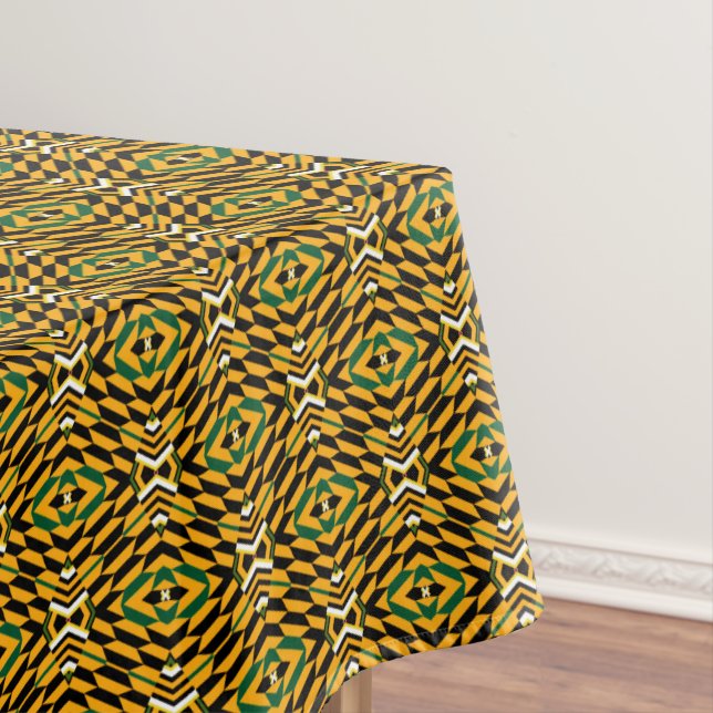 Colourful Modern Kente Print Tablecloth (In Situ)