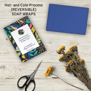 Colourful Modern Leaves Homemade Artisan Soap Wrap