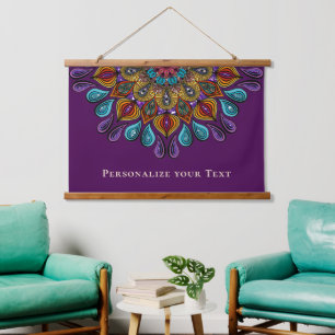 Colourful Modern Mandala Trippy Psychedelic Hippi Hanging Tapestry