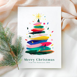 Colourful Modern Merry Christmas Holiday Card