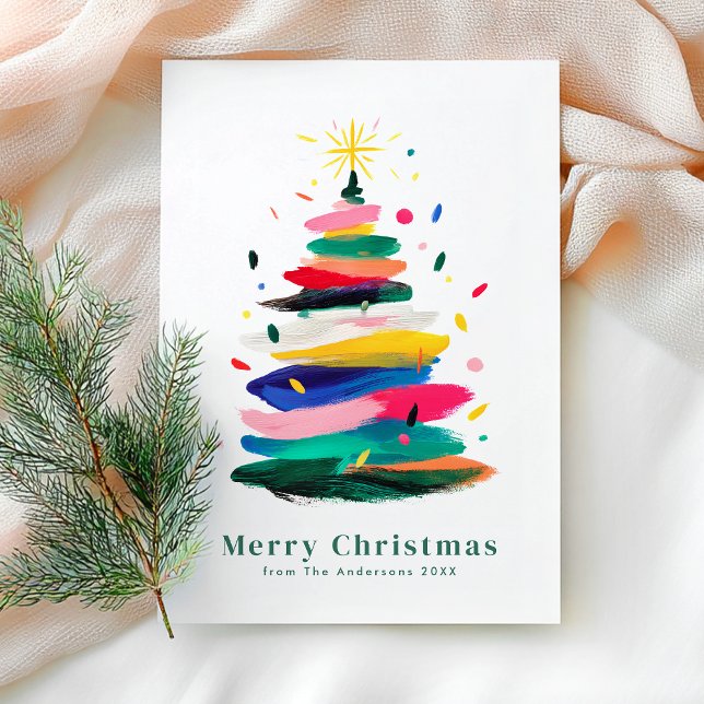Colourful Modern Merry Christmas Holiday Card (Creator Uploaded)