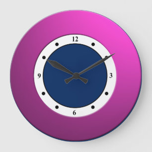Colourful Modern Metallic Pink Frame on any Colour Large Clock