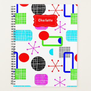 Colourful Modern Mid Century Pattern Planner