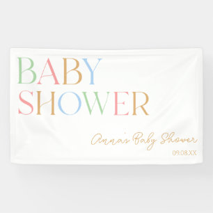 Colourful Modern Minimal Minimalist Baby Shower  Banner