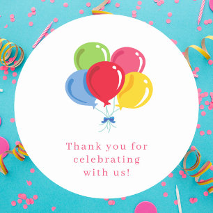 Colourful Modern Minimalist Simple Thank You Classic Round Sticker