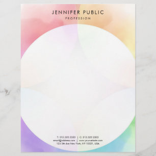 Colourful Modern Minimalist Template Trendy Custom Letterhead