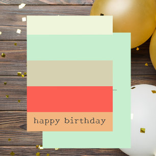 Colourful Modern Minimalist Trendy Happy Birthday Postcard
