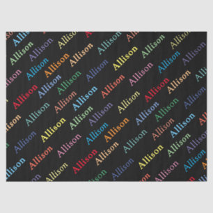 Colourful Modern Monogrammed Simple Black Tissue Paper