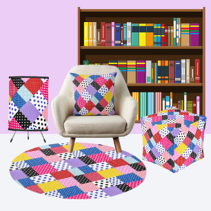 Colourful Modern Mosaic Dots Pattern Cushion