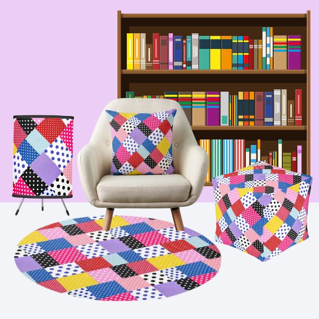 Colourful Modern Mosaic Dots Pattern           Cushion (Creator Uploaded)