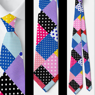 Colourful Modern Mosaic Dots Pattern Tie