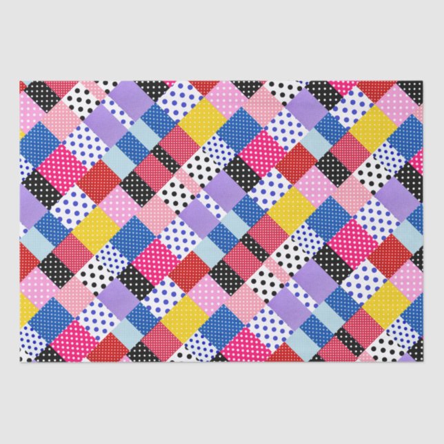 Colourful Modern Mosaic Dots Pattern           Tissue Paper (Front)