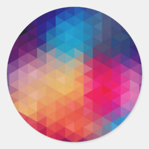 Colourful Modern Mosaic Geometric Pattern Classic Round Sticker