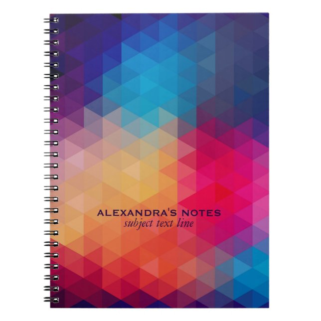 Colourful Modern Mosaic Geometric Pattern Notebook (Front)