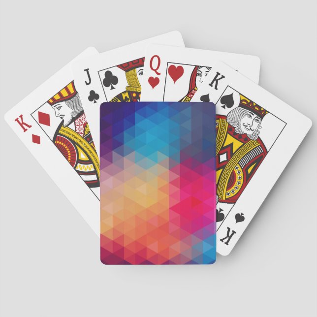 Colourful Modern Mosaic Geometric Pattern Playing Cards (Back)