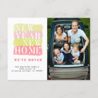 Colourful Modern Moving Announcement Postcard