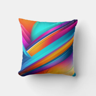 Colourful modern Multi Colour geometric art Cushion