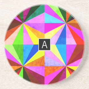 Colourful Modern Multi-Coloured Geometric   Coaster