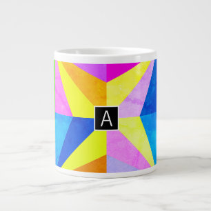 Colourful Modern Multi-Coloured Geometric   Large Coffee Mug