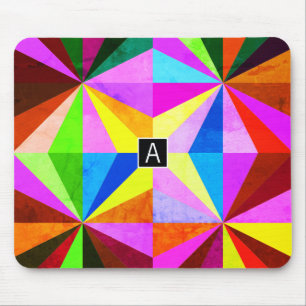 Colourful Modern Multi-Coloured Geometric Mouse Pad