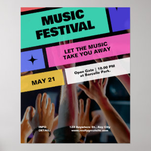 Colourful Modern Music Festival, Musical Party  Poster